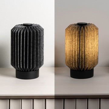 Banks 8.5" Modern Minimalist Paper Pleated Column Accent LED Table Lamp